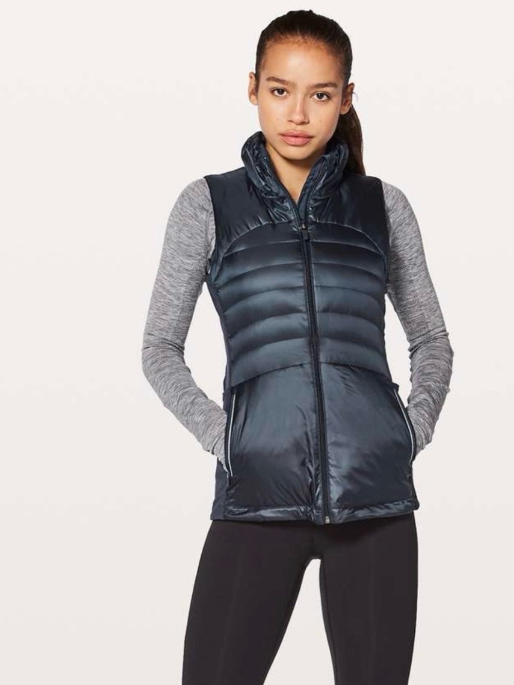 lululemon Down for A Run Black Puffer Vest
